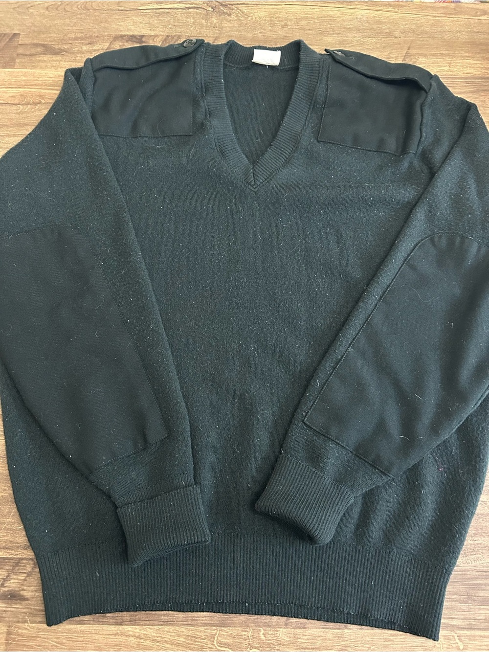 Authentic Canadian Military Black Wool Commando Sweater XLT